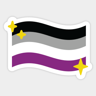 Asexual Pride Flag Sparkle Emoji Sticker